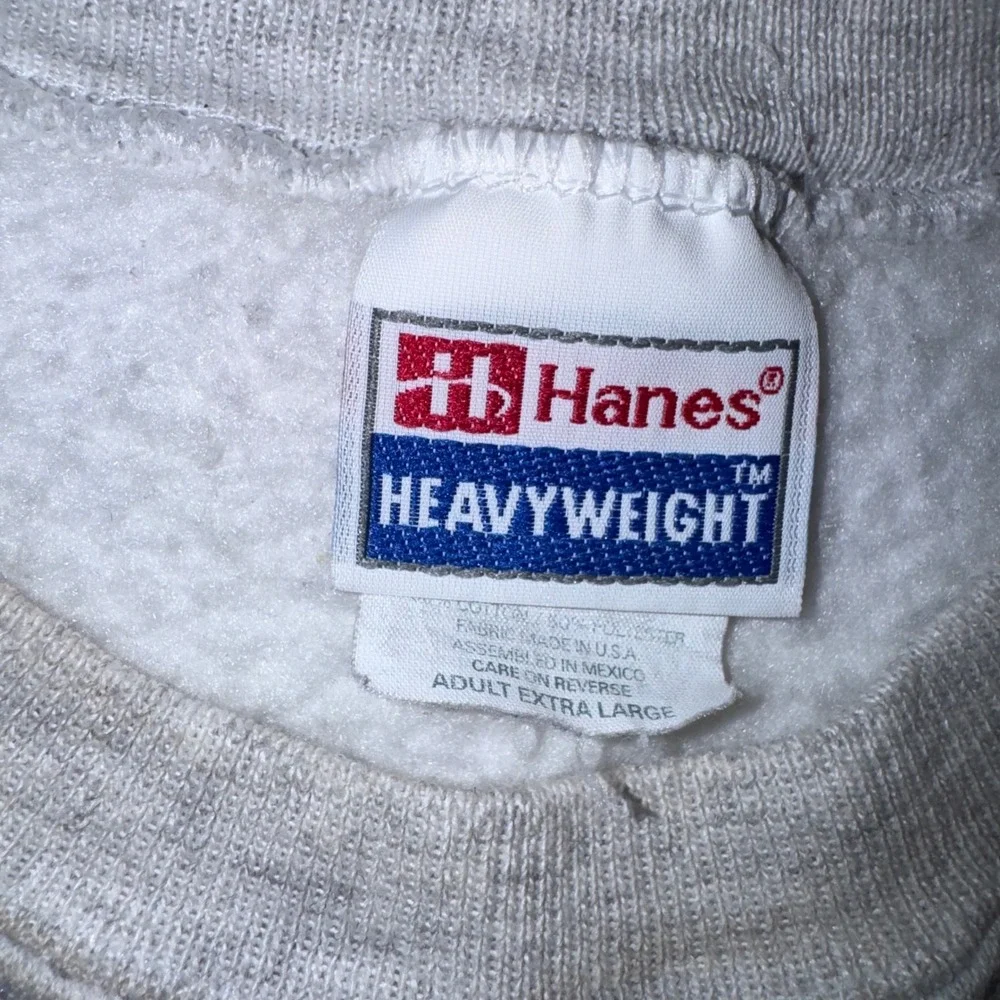 Hanes Sweatshirt Mens XL Gray Excellent Jesus Graphic Abstract Heavyweight 90s